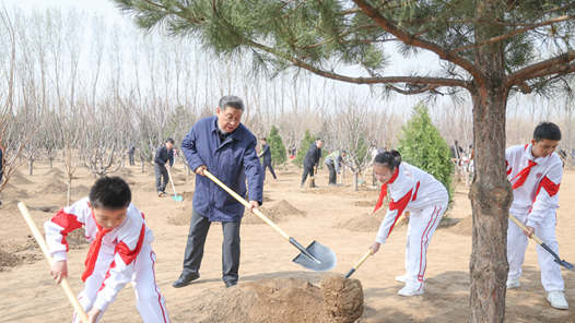 为建设美丽中国增绿添? title=