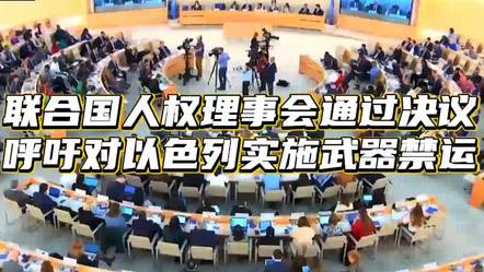 联合国人权理事会通过决议呼吁对以色列实施武器禁运 联合国人权理事会通过决议呼吁对以色列实施武器禁运
